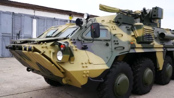 Kharkiv Ukraine September 2020 Armored Personnel Carrier Yard Military Unit — Stock Video