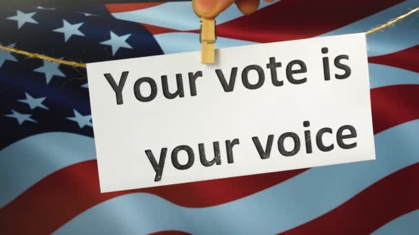 Фраза Выборы Сенат Сша Фоне Американского Флага Промежуточные Выборы Сенат — стоковое видео