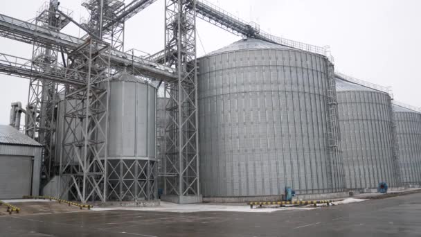 Великий Ліфт Вирощування Зберігання Обробка Зерна Гранарій Експорт Українського Зерна — стокове відео