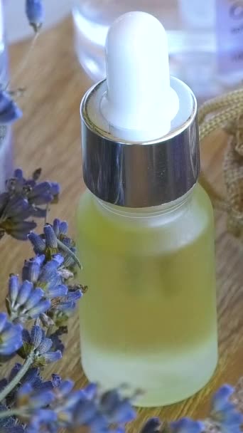 Lavender Oil Bouquet Lavender Flowers Bags Dried Lavender Table Perfumes — Stock Video