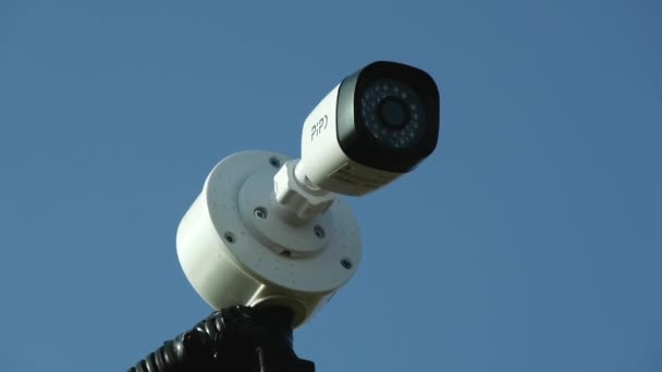 Close Cctv Camera Lens Video Surveillance System Concept — Stock Video