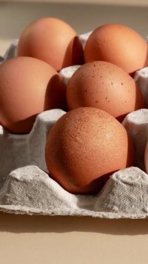 Bir kadın eli, tavuk yumurtalarını tek tek topluyor. Beslenme ürünü olarak tavuk yumurtaları mutfakta. Tavuk yumurtası fiyatları azaldı ve arttı. Tavuk yumurtası üretimi