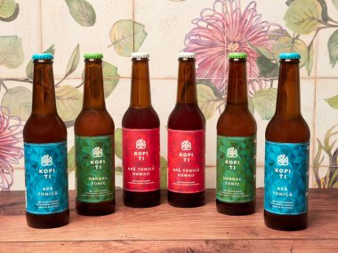 Bucharest, Romania - January 7, 2023: Artisanal tonic water produced in Romania with Cinchona bark, a source of natural quinine