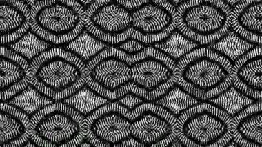 Büyüleyici bir siyah-beyaz 2D animasyon. Karmaşık desenler ve kusursuz hareketler içeriyor. Tasarım projeleri, arka planlar ve yaratıcı görüntüler için mükemmel.