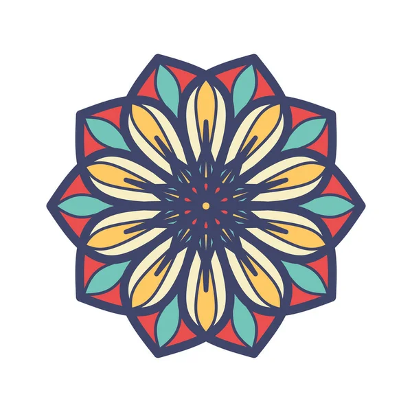 Mandala Gribouillé Vecteur Dessiné Main Mandala Ethnique Avec Ornement Tribal — Image vectorielle
