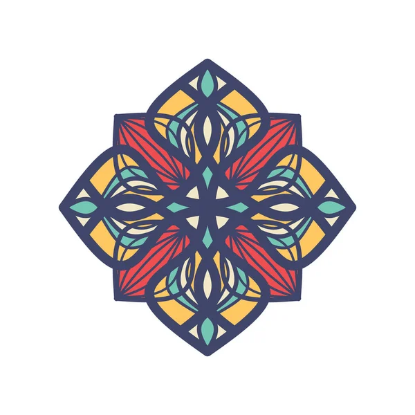 Mandala Scarabocchio Disegnato Mano Vettoriale Mandala Etnico Con Ornamento Tribale — Vettoriale Stock