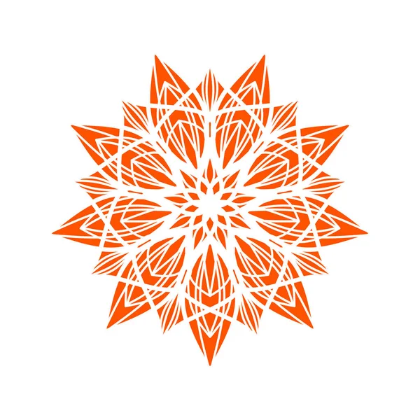 Ornamentální Oranžová Mandala Vektorová Ilustrace Okrasné Mandaly Květiny — Stockový vektor
