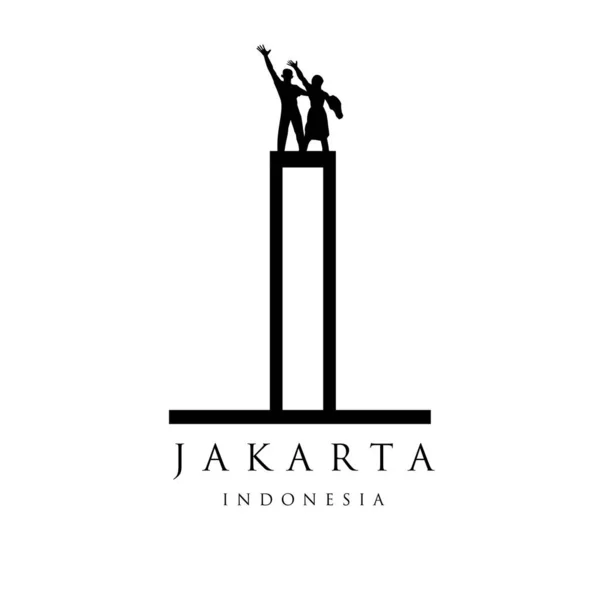 Selamat Datang Monument Welcome Monument Yakarta Indonesia Estatua Monumento Indonesio — Vector de stock