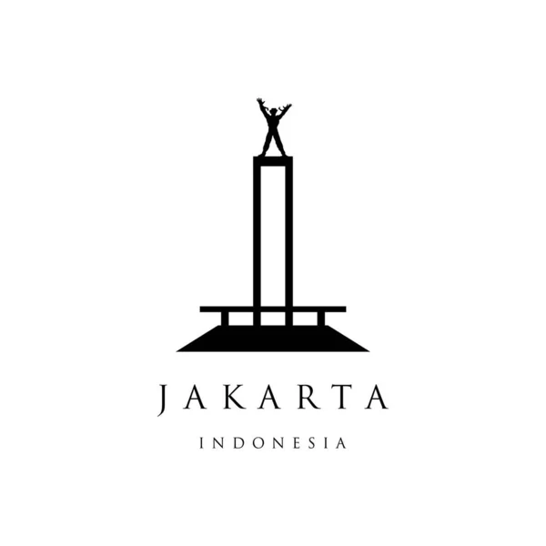 西伊里亚人解放印度尼西亚雅加达纪念碑 印度尼西亚首都印度尼西亚地标雕像 与白色隔离 — 图库矢量图片