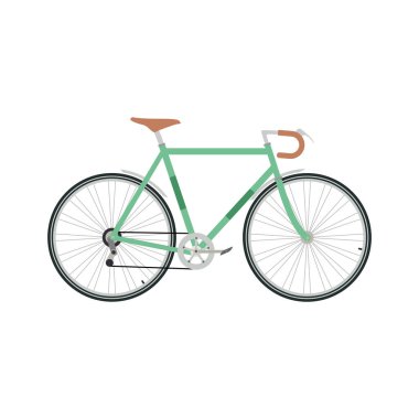 Klasik yol bisikleti düz tasarım vektör çizimi. Klasik bisiklet.