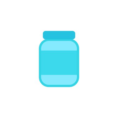 mavi şişe düz tasarım vektör çizimi