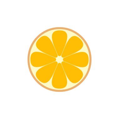 Dilimlenmiş portakallı meyve düz tasarım vektör çizimi
