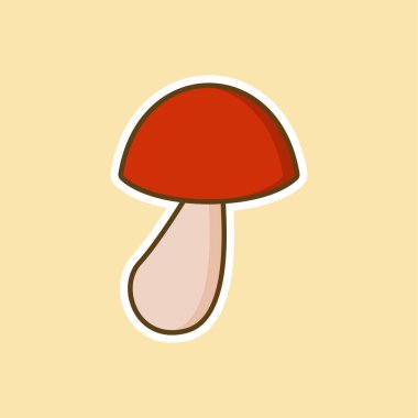 Mantar yassı tasarım vektör çizimi. mantar simgesi