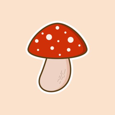 Mantar simgesi düz tasarım vektör çizimi.