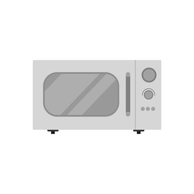 Mikrodalga düz tasarım vektör çizimi. elektrikli fırın