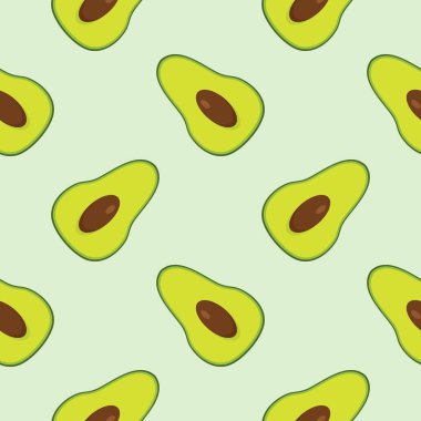 avocado seamless pattern flat design vector illustration