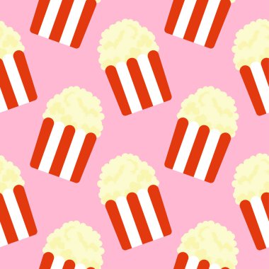 Popcorn seamless pattern background vector illustration. Business concept vector illustration. Popcorn symbol pattern.
