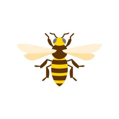 honey bee flat design vector illustration. Cute Bumble Bee. bumblebee character logo mascot
