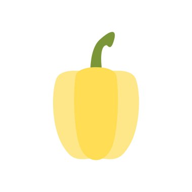 yellow paprika flat design vector illustration. Vegetarian farm fresh product. Best for education or market designs.