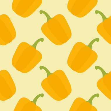 orange paprika seamless pattern. Vegetarian farm fresh product. Best for education or market designs.