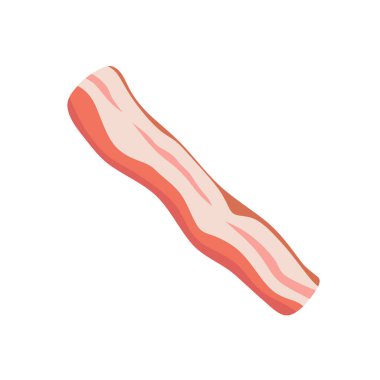 Bacon flat design vector illustration. pork menu