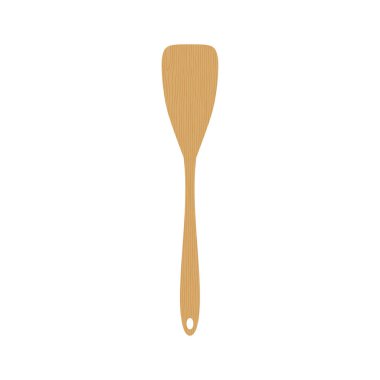 wooden spatula flat design vector illustration. kitchen utensils icon