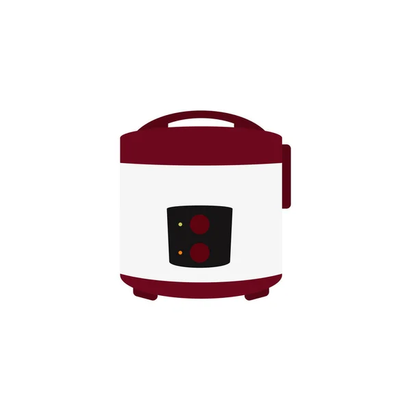 炊飯器フラットデザインベクトル図白の背景に隔離 — ストックベクタ