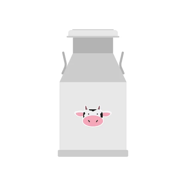 Alüminyum Süt Düz Stil Vektör Illüstrasyonudur Süt Kabı Düz Tasarım — Stok Vektör
