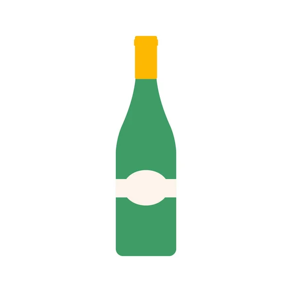 白を基調としたワインフラットデザインベクトルイラスト 古いワインボトルのアイコン ウェブデザインのための古いワインボトルのベクトルアイコンのフラットイラスト — ストックベクタ