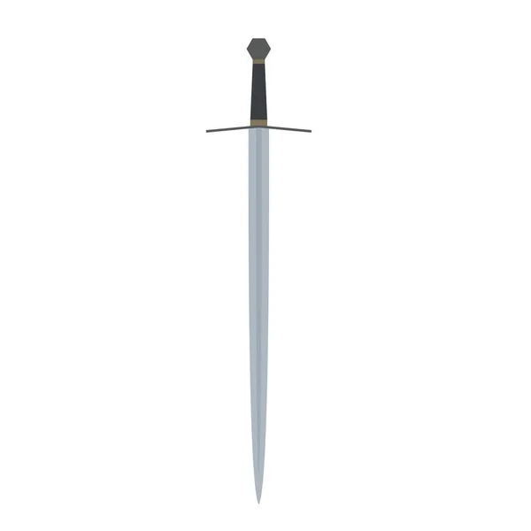 Kılıç Düz Tasarım Vektör Çizimi Beyaz Arkaplanda Izole Edildi — Stok Vektör