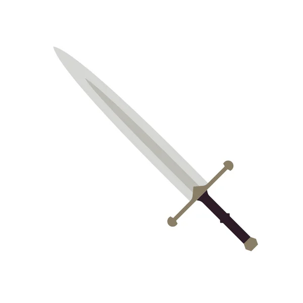 Kılıç Düz Tasarım Vektör Çizimi Beyaz Arkaplanda Izole Edildi — Stok Vektör