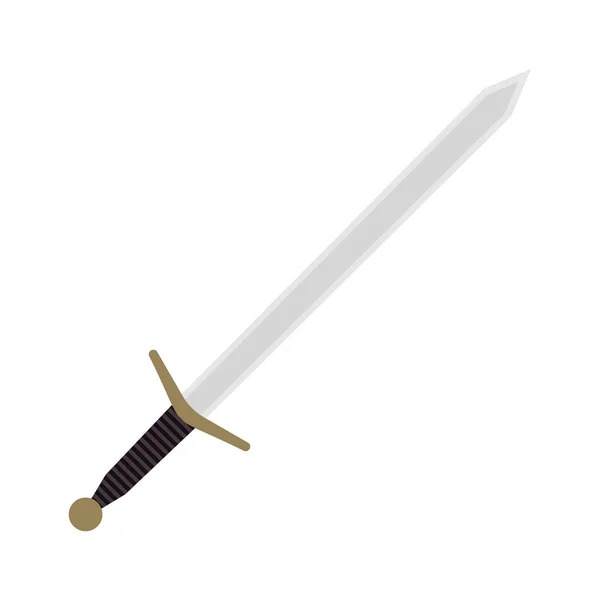 Sword Flat Design Vector Illustration Isolated White Background — Stock Vector