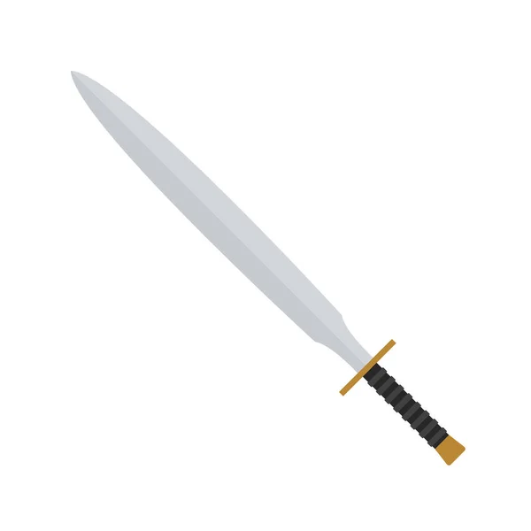 Schwert Flache Design Vektor Illustration Isoliert Auf Weißem Hintergrund — Stockvektor