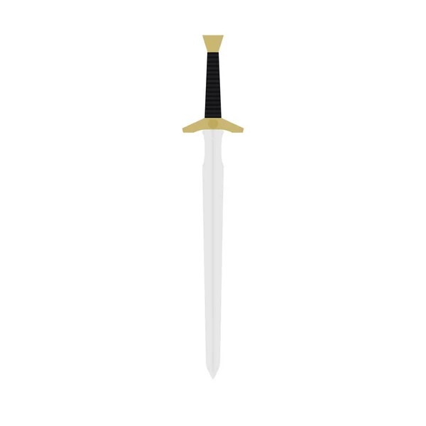 Schwert Flache Design Vektor Illustration Isoliert Auf Weißem Hintergrund — Stockvektor