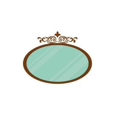 Antik ayna vektör çizimi. Klasik ayna düz tasarımı