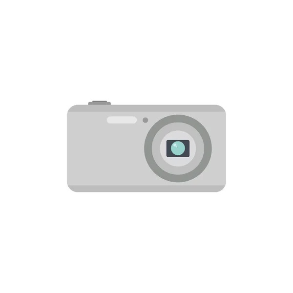 Płaska Konstrukcja Aparatu Cyfrowego Ilustracja Wektora Kamery Kieszonkowej Kompaktowa Kamera — Wektor stockowy