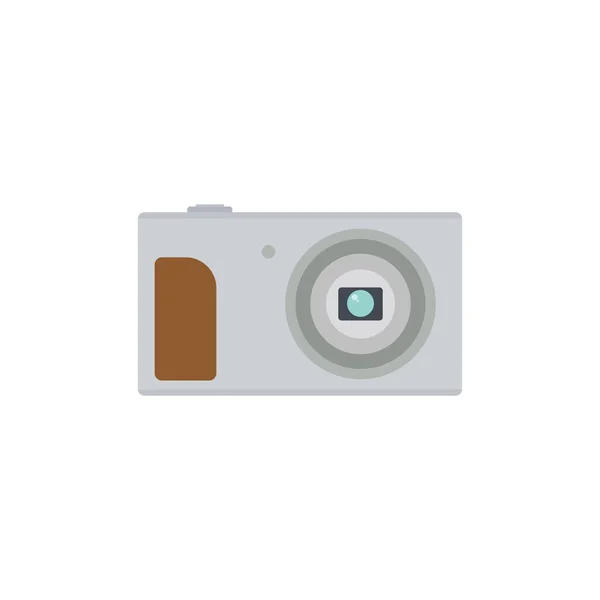 Digital Kamera Platt Design Fickkamera Vektor Illustration Kompakt Digitalkamera Isolerad — Stock vektor