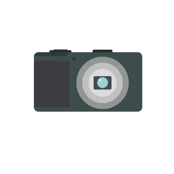 Цифровая Камера Плоский Дизайн Карманная Векторная Иллюстрация Камеры Компактная Цифровая — стоковый вектор