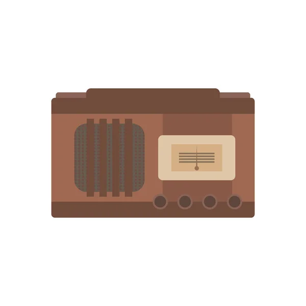 Vintage Stolní Rádio Plochý Design Vektorové Ilustrace Tabulka Horní Rádio — Stockový vektor