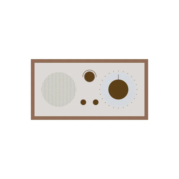 Vintage Tabletop Radio Flat Design Vektor Illustration Tischplatte Radio Illustration — Stockvektor