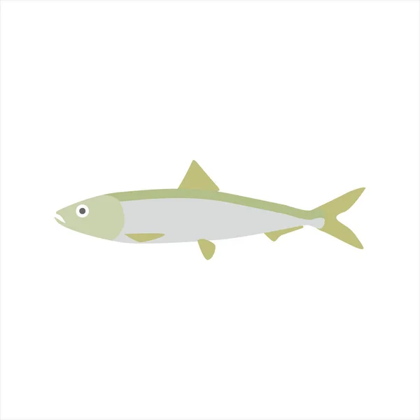Peixes Água Salgada Design Plano Ilustração Vetorial Logotipo Frutos Mar — Vetor de Stock