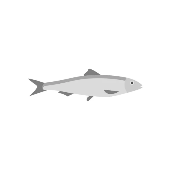 Saltwater Fish Flat Design Vector Illustration Fresh Fish Icon Seafood — Stock Vector