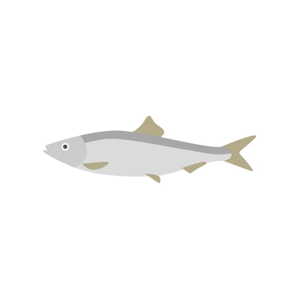 Salzwasser Fisch Flache Design Vektor Illustration Frischer Fisch Symbol Meeresfrüchte — Stockvektor