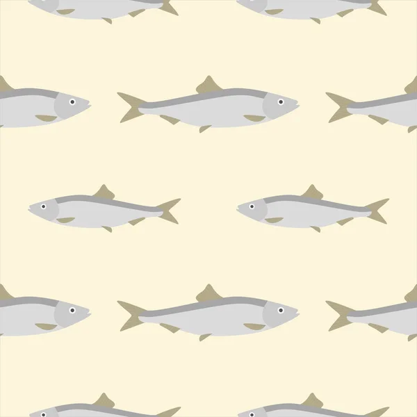 Saltwater Fish Seamless Pattern Vector Illustration Marine Dweller Colorful Body — Stock Vector