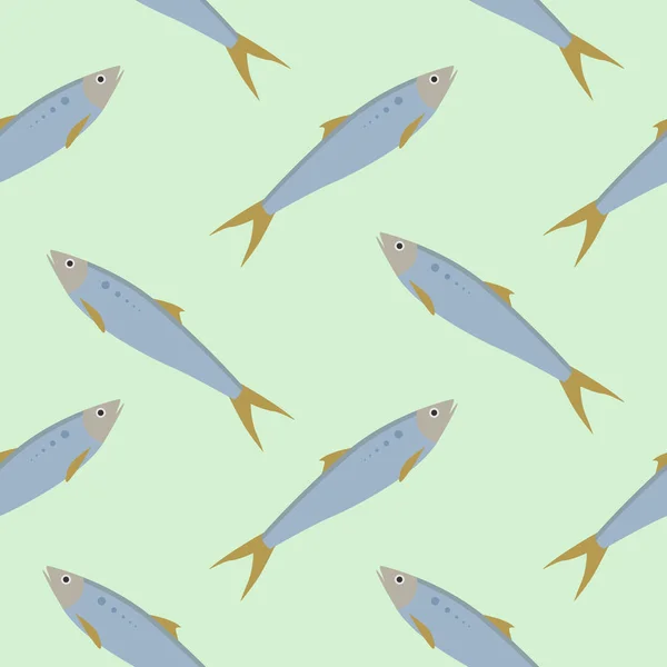 Морська Риба Безшовний Візерунок Векторні Ілюстрації Морський Житель Барвистим Тілом — стоковий вектор