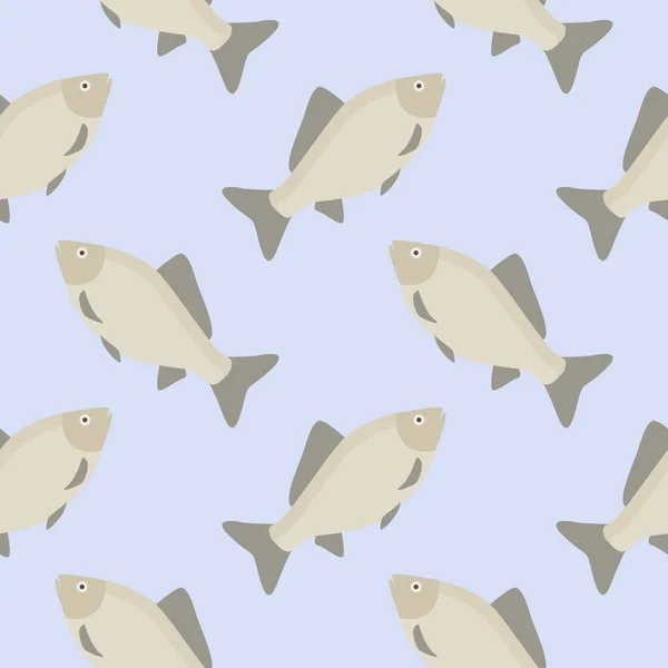 Κυπρίνος Χωρίς Ραφή Μοτίβο Χρυσό Ψάρια Αδιάλειπτη Μοτίβο Διανυσματική Απεικόνιση — Διανυσματικό Αρχείο