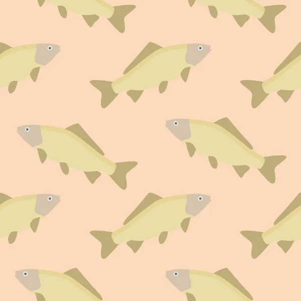 Carp Seamless Pattern Gold Fish Seamless Pattern Vector Illustration — Stock Vector