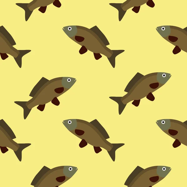 Bezešvé Kapry Zlaté Ryby Bezešvé Vzor Vektorové Ilustrace — Stockový vektor