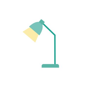 Office Table düz dizayn tarzı lamba. Masa lambası modern vektör illüstrasyonu