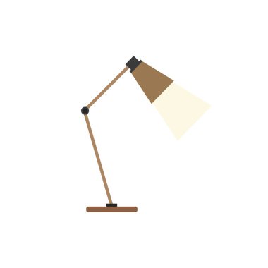 Office Table düz dizayn tarzı lamba. Masa lambası modern vektör illüstrasyonu